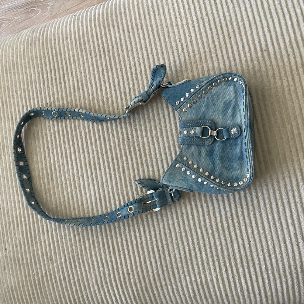 Urban Outfitters Black and Blue Denim Bag